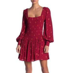 Free People, Two Faces Mini Dress, Ruby Combo, Size S, NWT